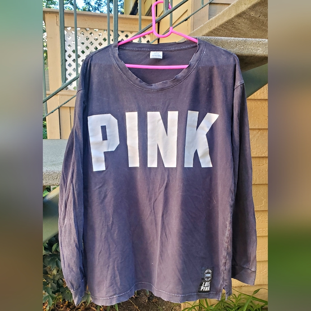 Victoria's Secret PINK Long Sleeve Tee - Dark Gray